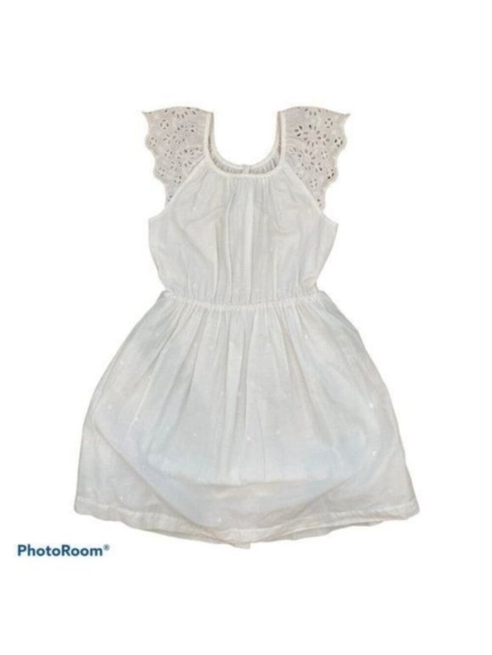 GAP Girls White Eyelet Lace Dress Size S Small Lined Sundress
